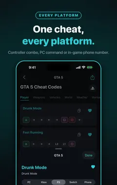 Cheatly cheat detail with controller button sequence