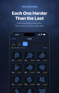 Magnetic Blocks chapters and levels with three-star ratings