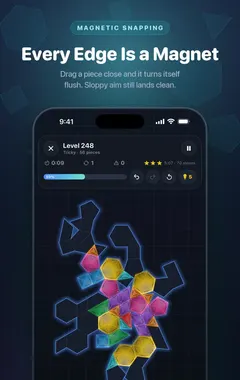 Magnetic Blocks puzzle: fill the silhouette with magnetic shapes