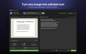 Picture to Text for Mac extracting text from an image