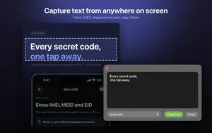 Picture to Text quick screen capture from the menu bar