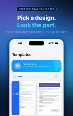 Resume Builder template gallery with professional resume designs
