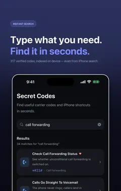 Secret Codes search across 317 verified dial codes