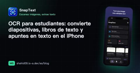 OCR para estudiantes: convierte diapositivas, libros de texto y apuntes en texto en el iPhone