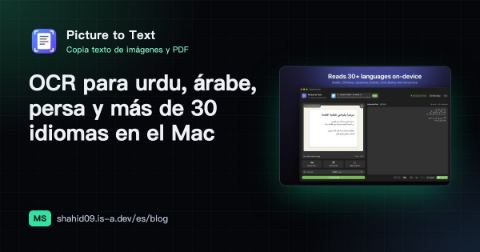 OCR para urdu, árabe, persa y más de 30 idiomas en el Mac